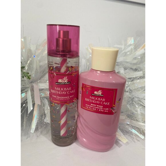 Bath & Body Works Limited Edition “Milk Bar Birthday Cake” New 2-Pc Set - Picture 1 of 8